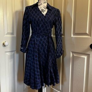 Diane Von Furstenberg wrap flare cotton dress.